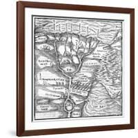 Map Egypt-null-Framed Art Print