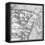 Map Egypt-null-Framed Stretched Canvas