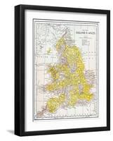 Map: England & Wales-null-Framed Giclee Print