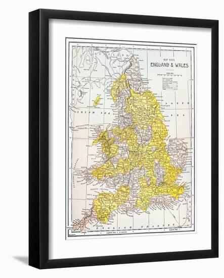 Map: England & Wales-null-Framed Giclee Print