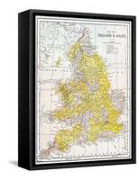 Map: England & Wales-null-Framed Stretched Canvas