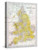 Map: England & Wales-null-Stretched Canvas