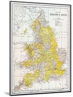 Map: England & Wales-null-Mounted Giclee Print