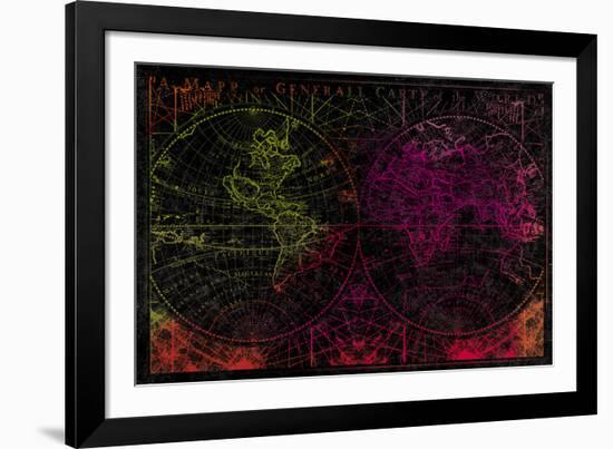 Map Etching II-Tom Frazier-Framed Giclee Print