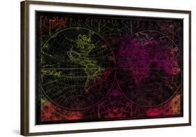 Map Etching II-Tom Frazier-Framed Giclee Print