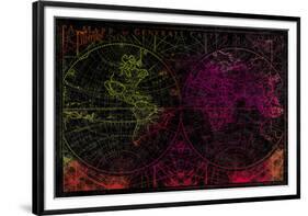 Map Etching II-Tom Frazier-Framed Giclee Print