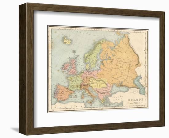 Map, Europe C1840-J Brown-Framed Photographic Print