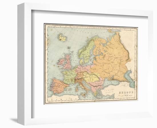 Map, Europe C1840-J Brown-Framed Photographic Print