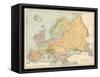 Map, Europe C1840-J Brown-Framed Stretched Canvas