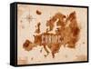 Map Europe Retro-anna42f-Framed Stretched Canvas