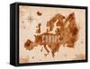 Map Europe Retro-anna42f-Framed Stretched Canvas