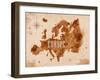 Map Europe Retro-anna42f-Framed Art Print