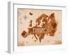 Map Europe Retro-anna42f-Framed Art Print