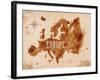 Map Europe Retro-anna42f-Framed Art Print