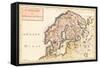 Map, Europe, Scandinavia-null-Framed Stretched Canvas