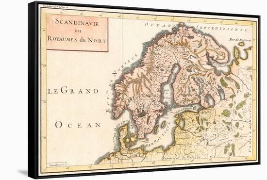 Map, Europe, Scandinavia-null-Framed Stretched Canvas