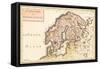 Map, Europe, Scandinavia-null-Framed Stretched Canvas