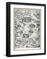 Map Featuring Mesopotamia and Tower of Babel-null-Framed Giclee Print