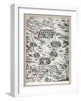 Map Featuring Mesopotamia and Tower of Babel-null-Framed Giclee Print