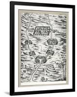 Map Featuring Mesopotamia and Tower of Babel-null-Framed Giclee Print