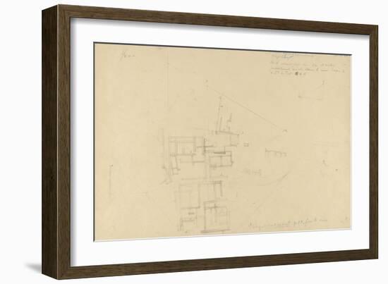 Map French Excavations at Elephantine Island in 1908-null-Framed Giclee Print