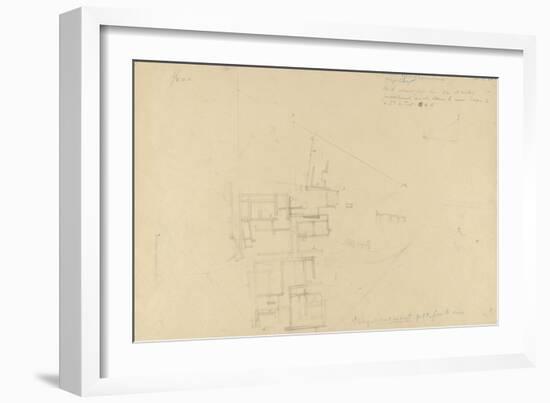 Map French Excavations at Elephantine Island in 1908-null-Framed Giclee Print