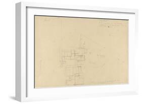 Map French Excavations at Elephantine Island in 1908-null-Framed Giclee Print