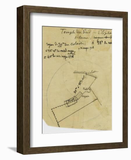 Map French Excavations at Elephantine Island in 1908-null-Framed Giclee Print