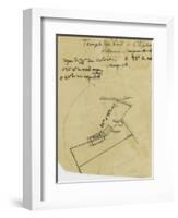 Map French Excavations at Elephantine Island in 1908-null-Framed Giclee Print