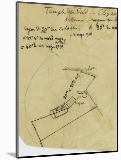 Map French Excavations at Elephantine Island in 1908-null-Mounted Giclee Print