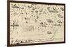 Map from Voyages of Samuel De Champlain-null-Framed Giclee Print