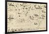 Map from Voyages of Samuel De Champlain-null-Framed Giclee Print