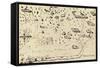 Map from Voyages of Samuel De Champlain-null-Framed Stretched Canvas