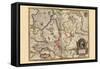 Map - Geldria et Transysulana-Pieter Van der Keere-Framed Stretched Canvas