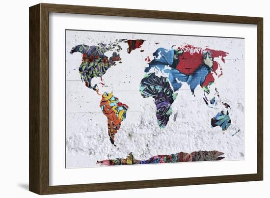 Map Graffiti-Mark Ashkenazi-Framed Giclee Print