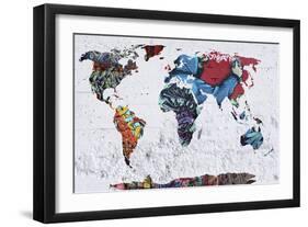 Map Graffiti-Mark Ashkenazi-Framed Giclee Print