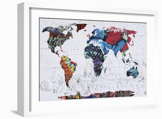 Map Graffiti-Mark Ashkenazi-Framed Giclee Print