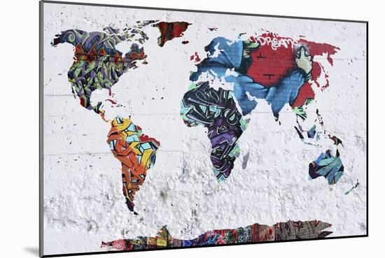 Map Graffiti-Mark Ashkenazi-Mounted Premium Giclee Print