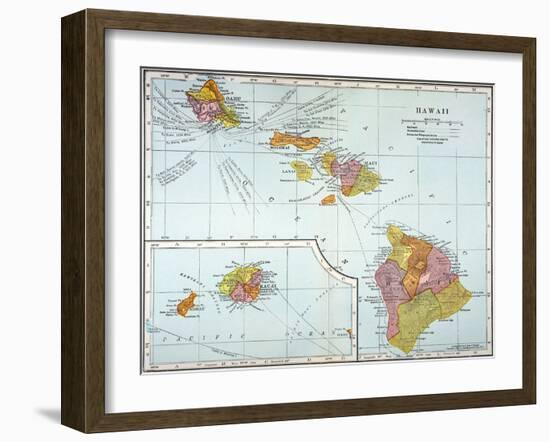 Map: Hawaii, 1905-null-Framed Giclee Print