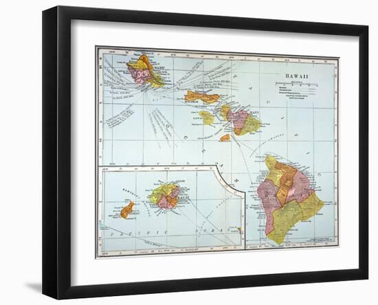 Map: Hawaii, 1905-null-Framed Giclee Print