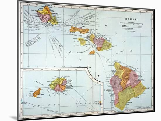 Map: Hawaii, 1905-null-Mounted Giclee Print