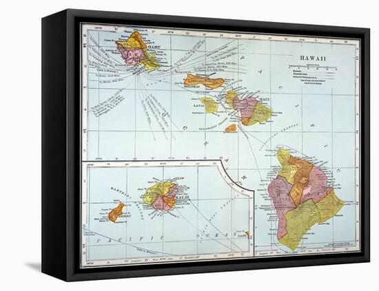 Map: Hawaii, 1905-null-Framed Stretched Canvas