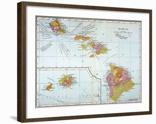 Map: Hawaii, 1905-null-Framed Giclee Print