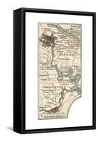 Map Illustrating Battles of the American Civil War Held around the Richmond, Virgina Area-Encyclopaedia Britannica-Framed Stretched Canvas