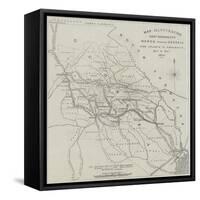 Map Illustrating General Sherman's March Through Georgia from Atlanta to Savannah-John Dower-Framed Stretched Canvas