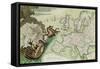 Map Illustrating the Naval Attack on England by Napoleon Bonaparte circa 1803-04-null-Framed Stretched Canvas