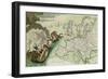 Map Illustrating the Naval Attack on England by Napoleon Bonaparte circa 1803-04-null-Framed Giclee Print