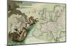 Map Illustrating the Naval Attack on England by Napoleon Bonaparte circa 1803-04-null-Mounted Giclee Print