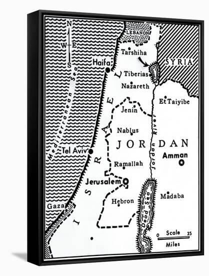 Map Indicating Israeli Attacks on Syria-null-Framed Stretched Canvas