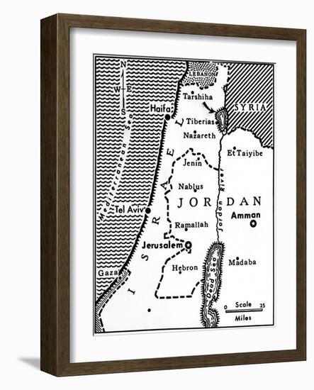 Map Indicating Israeli Attacks on Syria-null-Framed Giclee Print